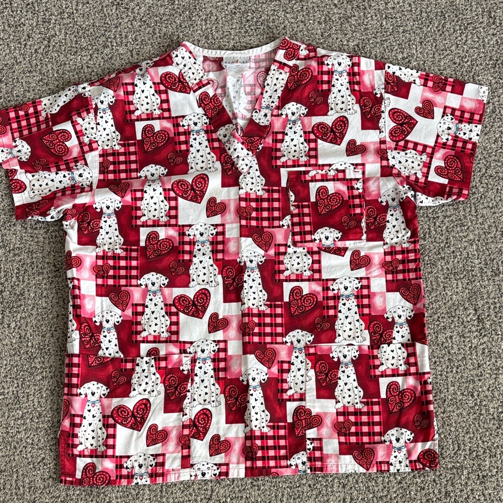 Valentine Scrub Top